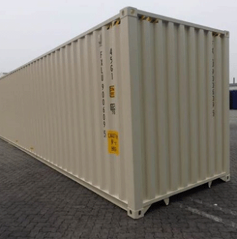 20 Fuß Container Cremeweiß, Erstfahrt
