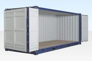 20-Fuß-Container mit offenem Seitenteil / vollständigem seitlichen Zugang.