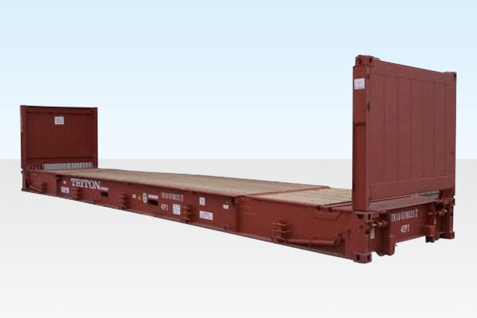40Ft X 8Ft Gebrauchter Flat Rack Versandcontainer
