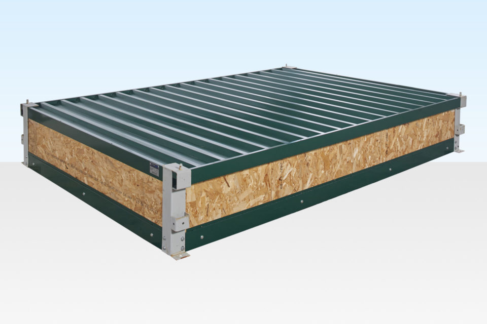 3,3 m x 2,3 m großes Büro im Flachbau