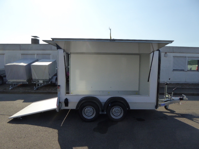 Debon C 500 Kofferanhänger – Sandwich + POLYBUG/-DACH, Verkaufsklappe, Pullmann2-Fahrwerk, 100 km/h